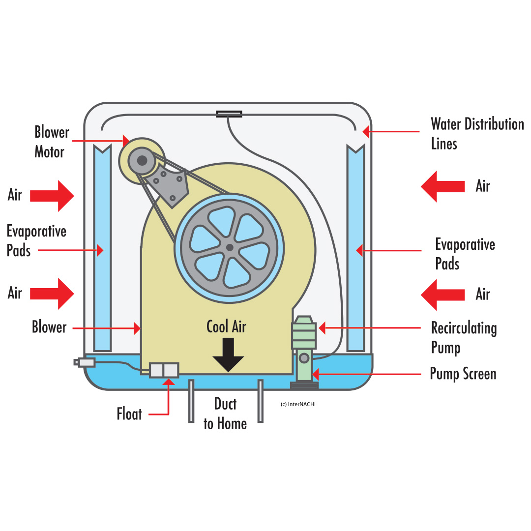 Working of evaporative sales cooler